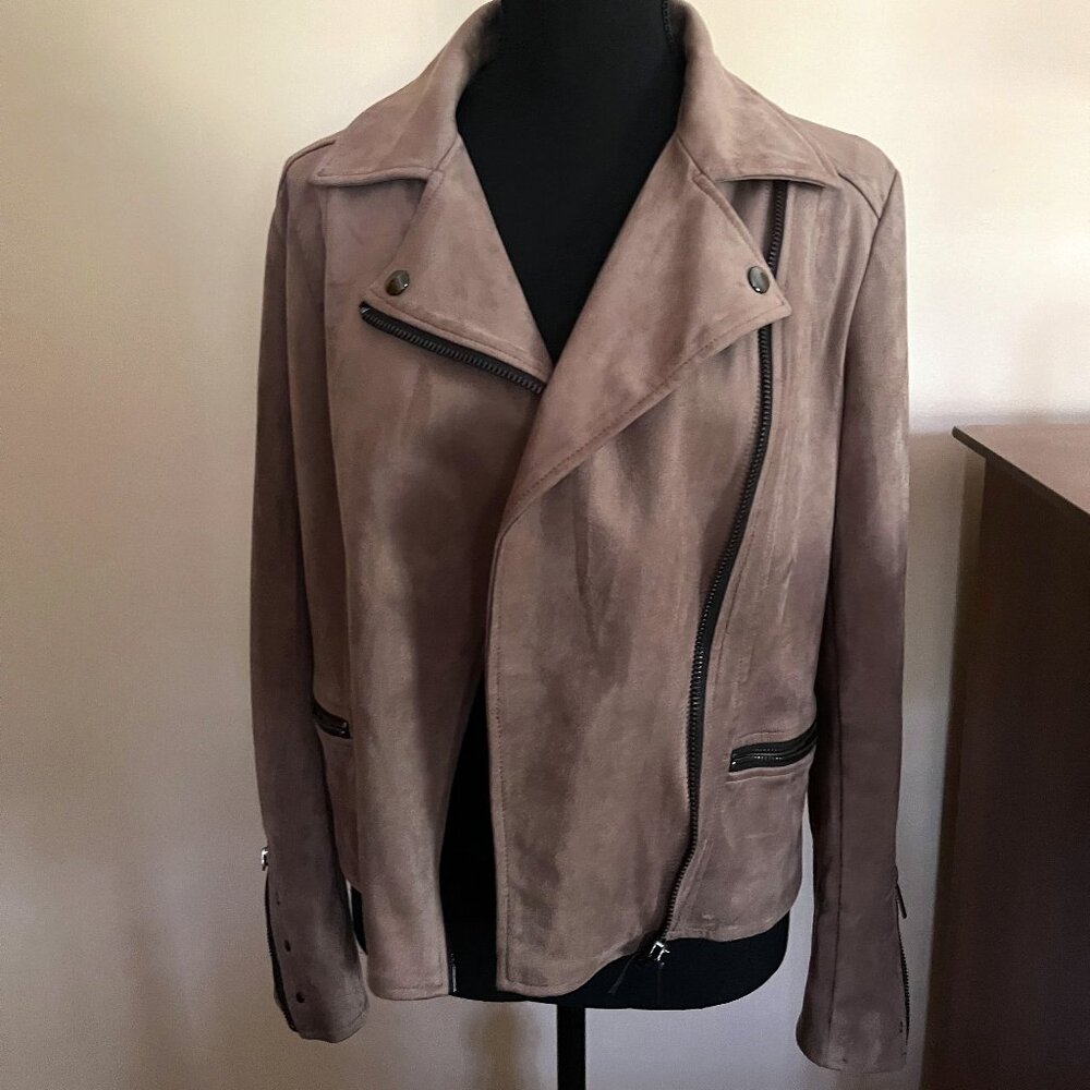 Light Brown Suede Moto-Jacket